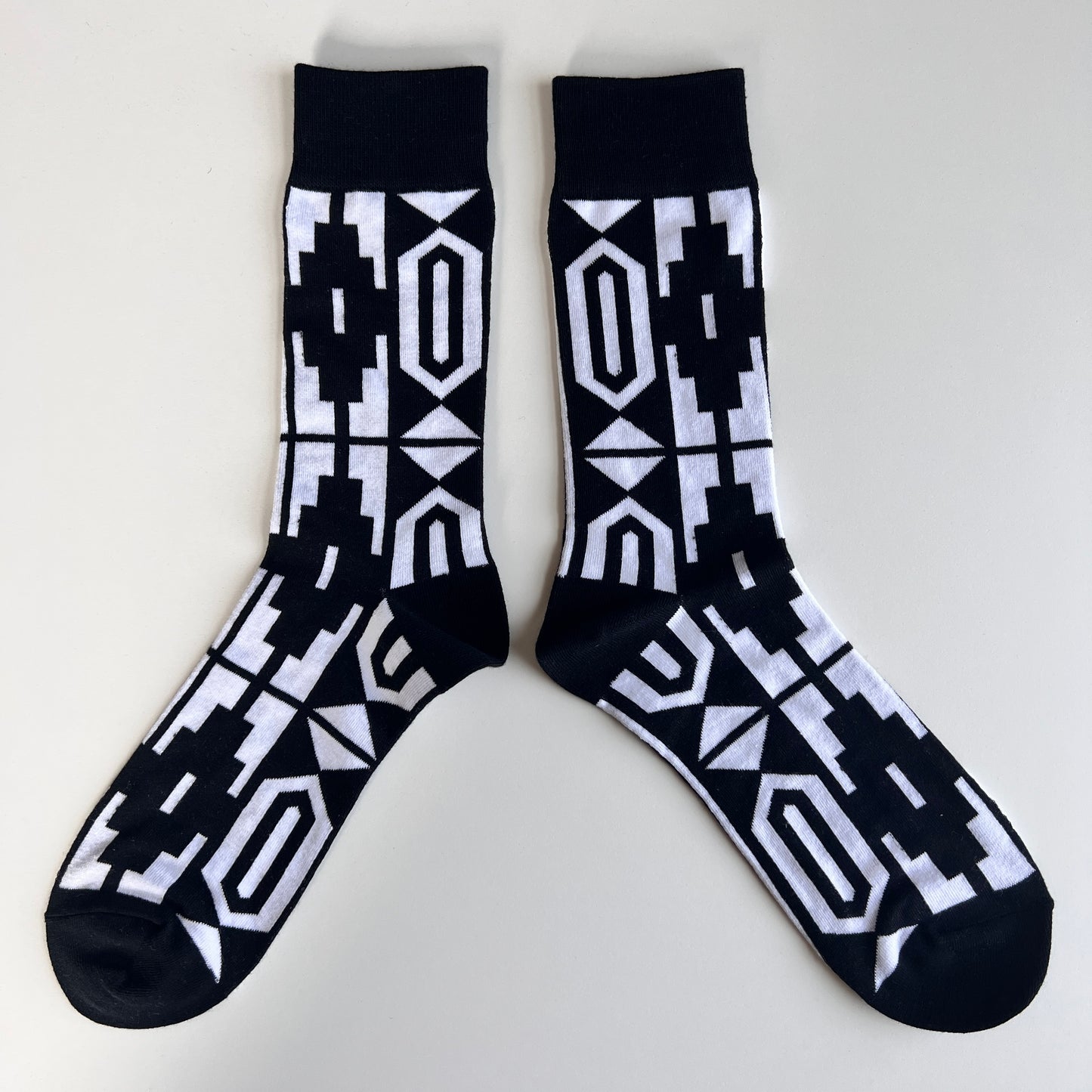 Classic Black and White Xhosa: African Print Socks with Traditional Inspiration - smc collection