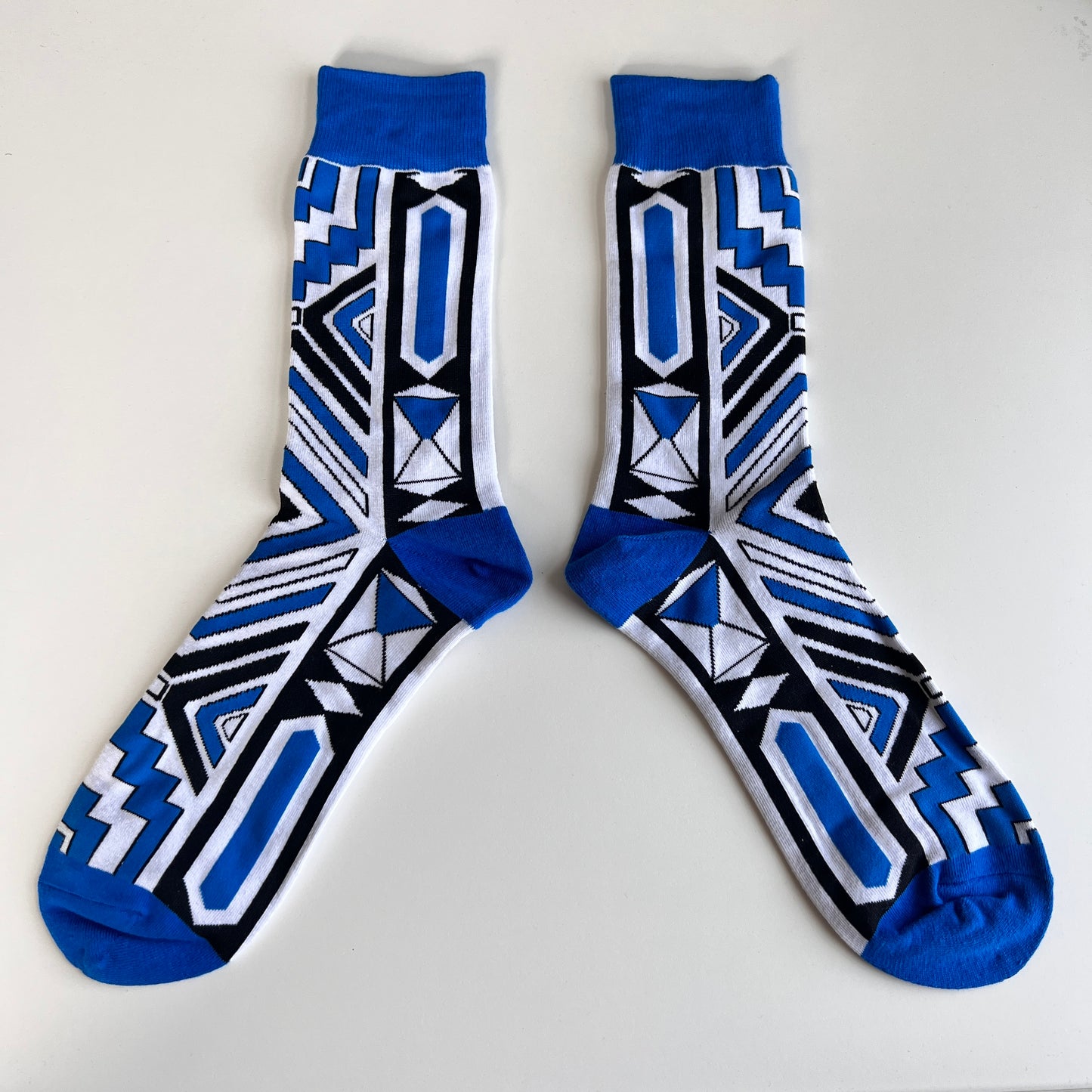 Royal Blue Xhosa - African Print Cultural Fashion Socks - smc collection