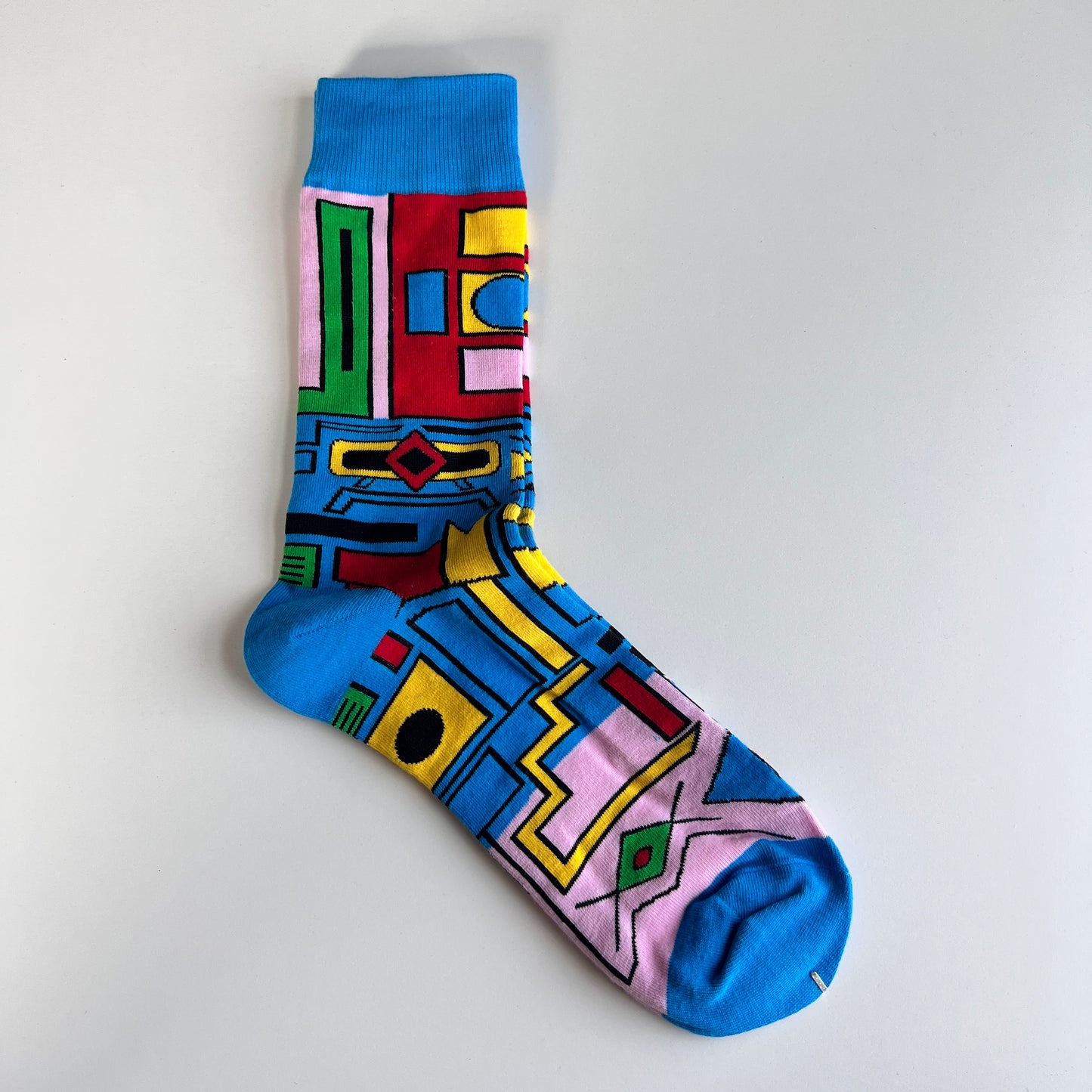Sky-Blue Ndebele Delight: African Print Socks with Traditional Inspiration - smc collection