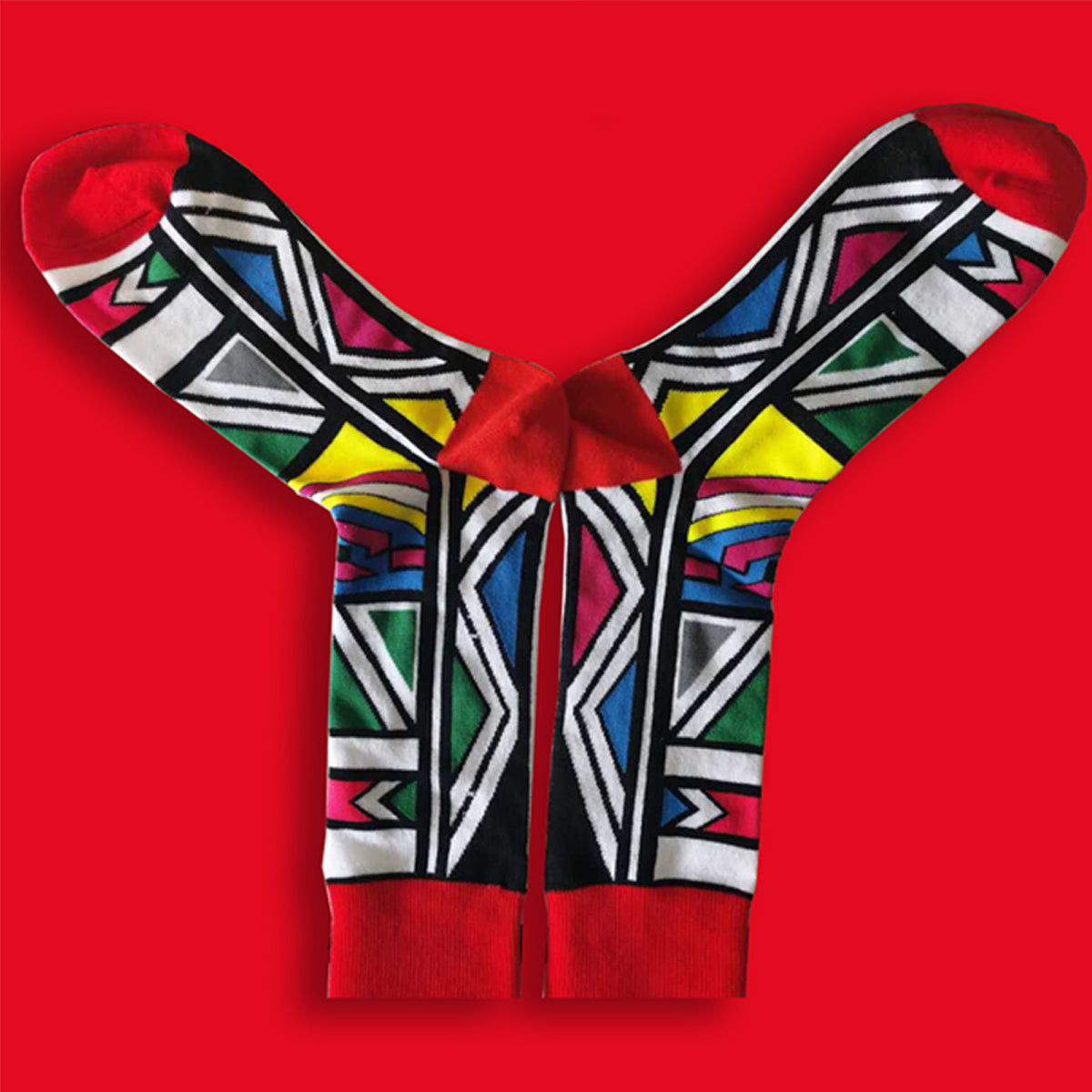 Bold Red and White Ndebele Fusion - SMC Collection