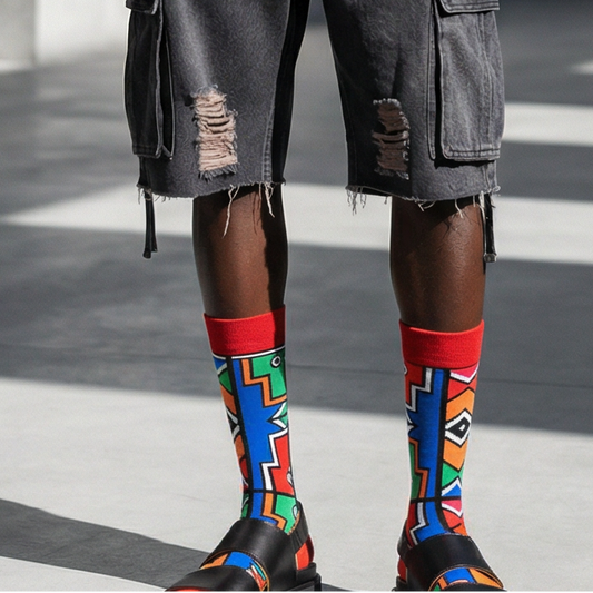 Red Ndebele Charm - SMC Collection - SMC Socks SA