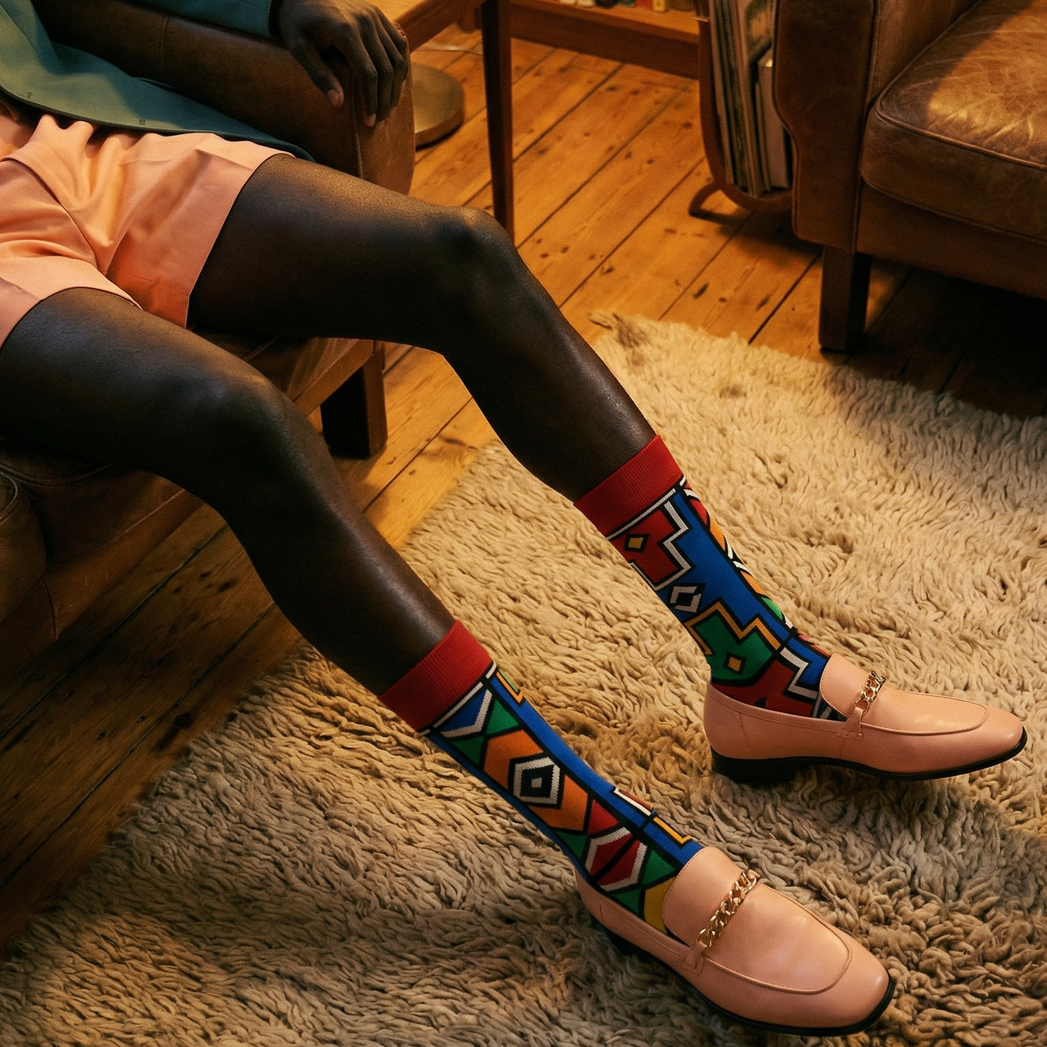 Red Ndebele Charm - SMC Collection - SMC Socks SA