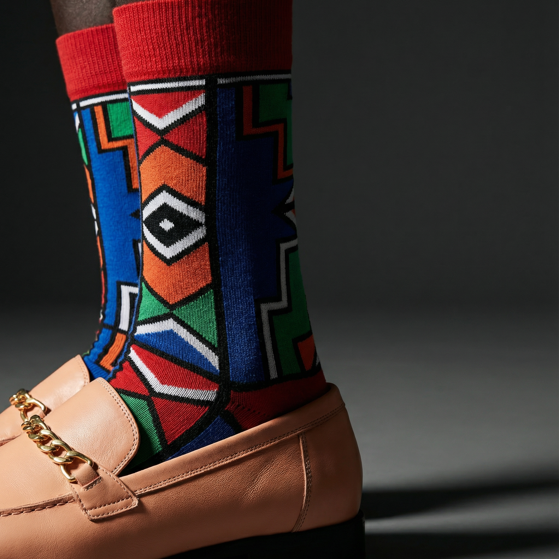 Red Ndebele Charm - SMC Collection - SMC Socks SA