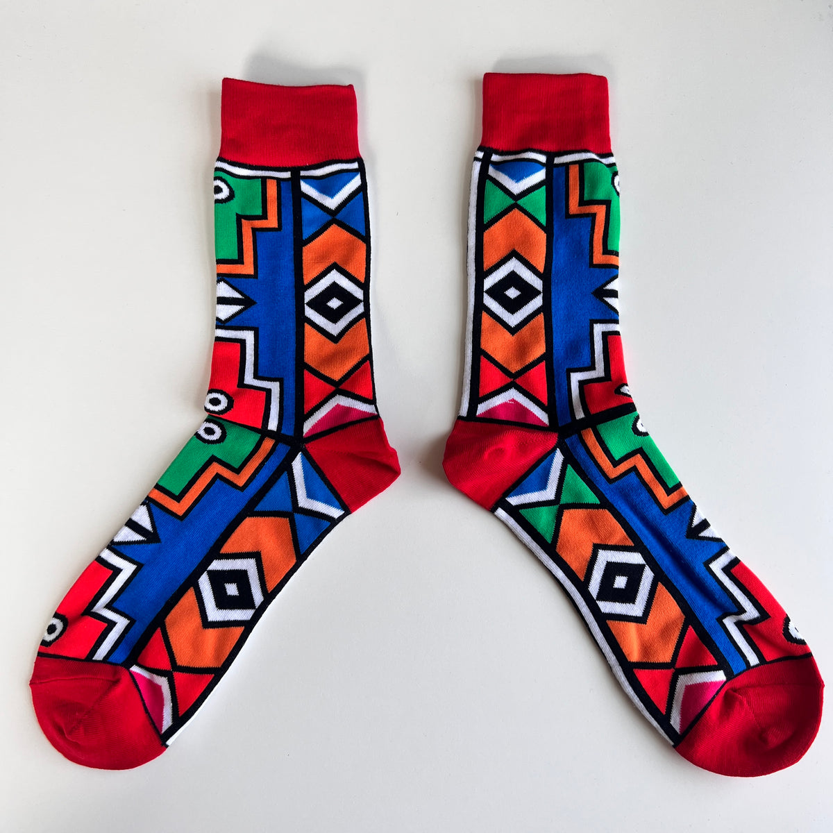 Get Bold Red Ndebele Charm: African Print Socks - Shop Now! – SMC ...