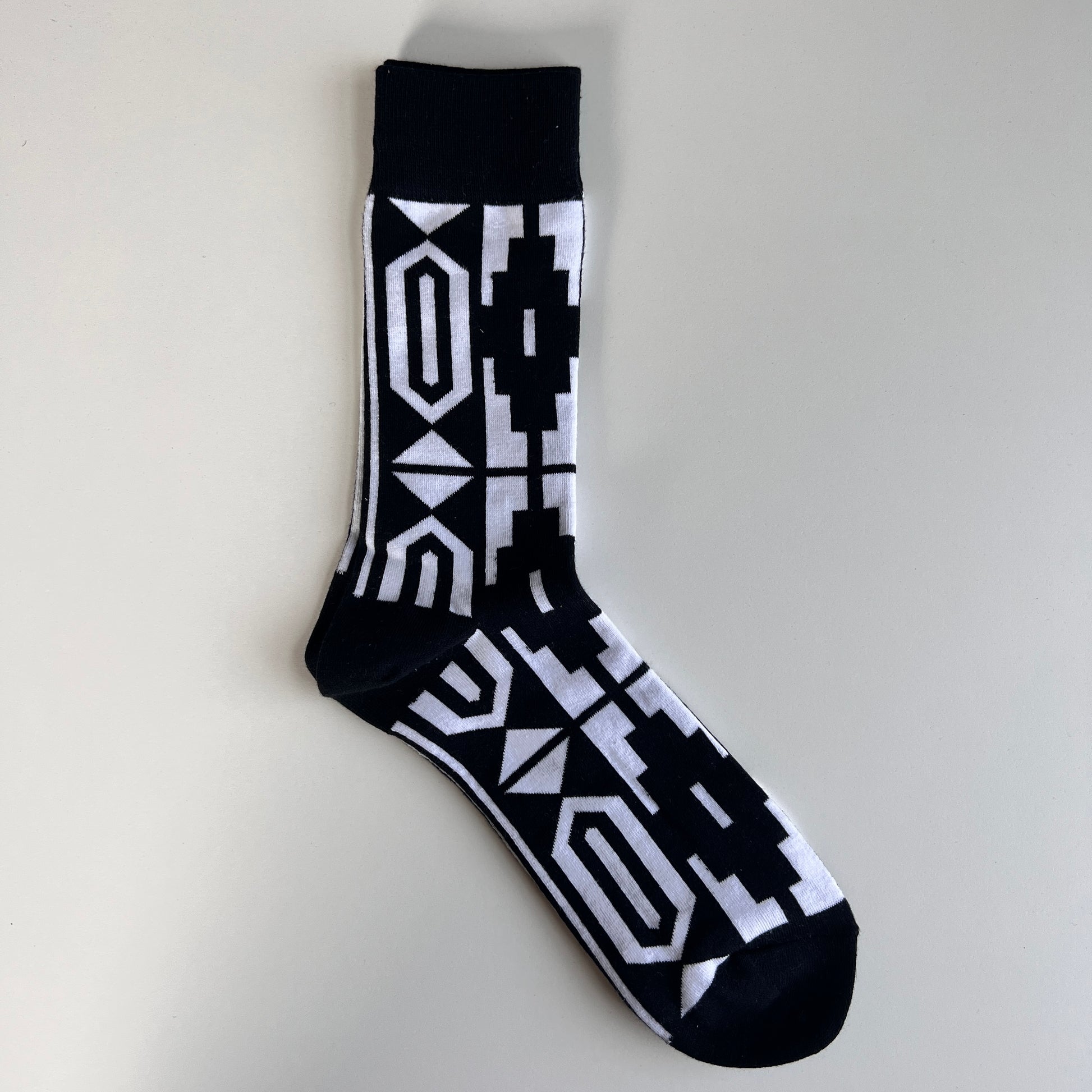 Classic Black and White Xhosa: African Print Socks with Traditional Inspiration - smc collection