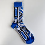 Royal Blue Xhosa - African Print Cultural Fashion Socks - smc collection